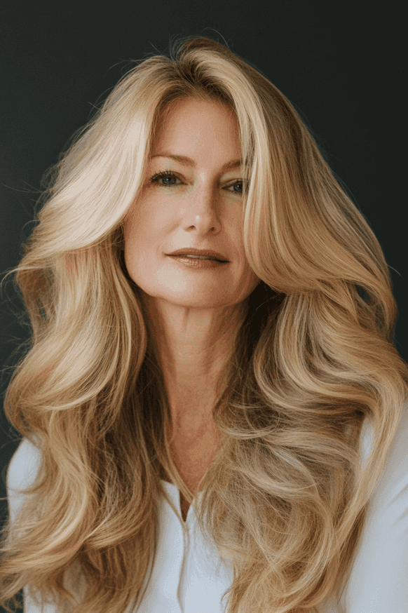 long hair hairstyles for women over 50 14