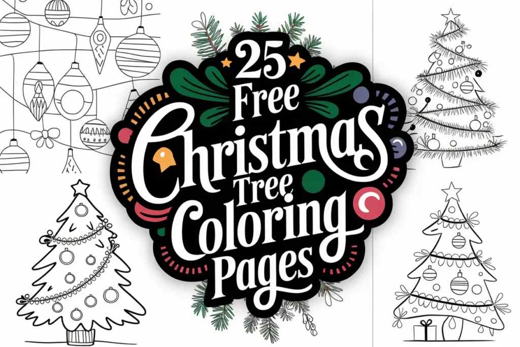 25 FREE Christmas Tree Coloring Pages