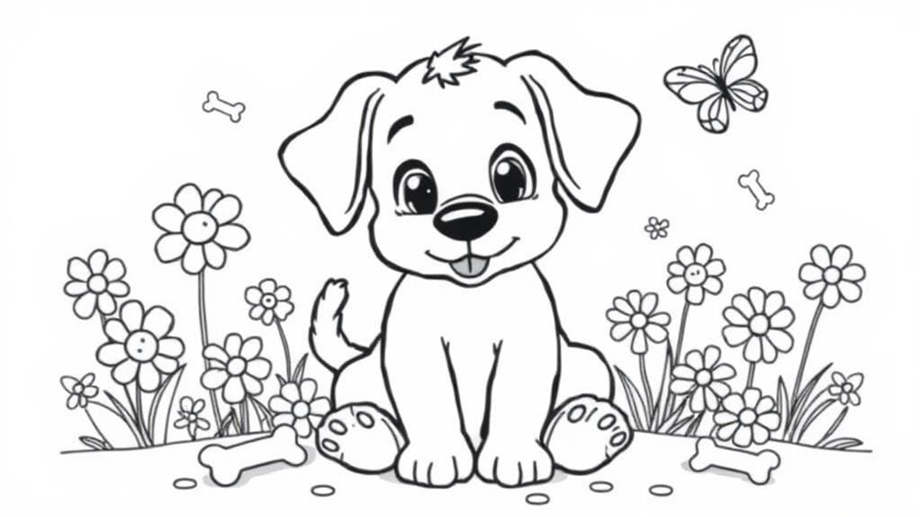 adorable puppy coloring activity