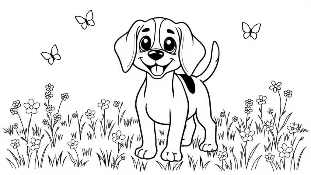 beagle themed coloring activity