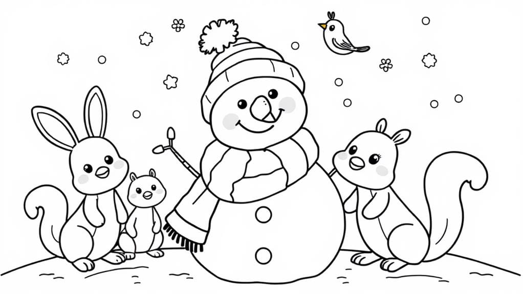 winter wonderland snowman gathering