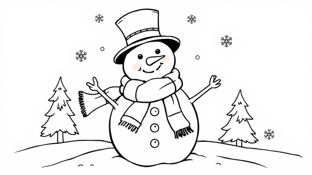 classic winter snowman art
