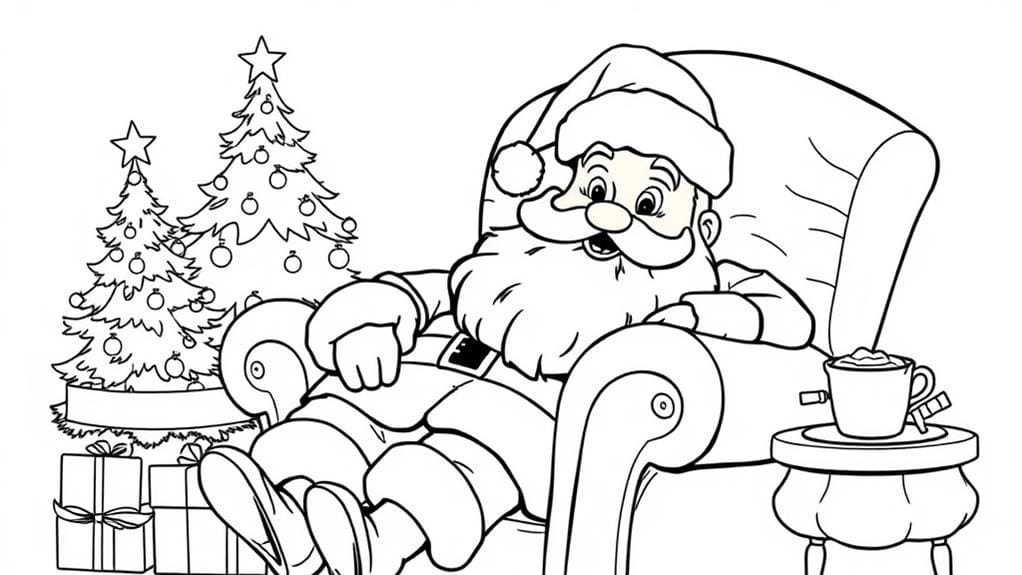 santa relaxing in armchair