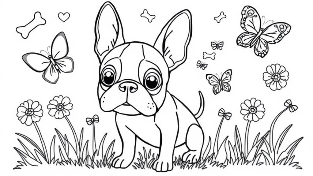 inquisitive boston terrier pup