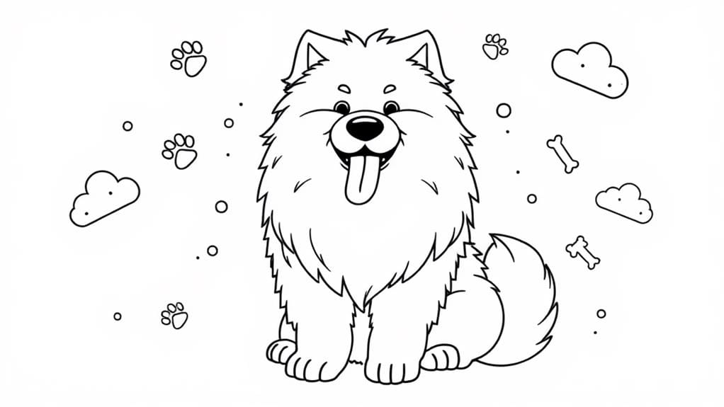 samoyed fluffy dog design
