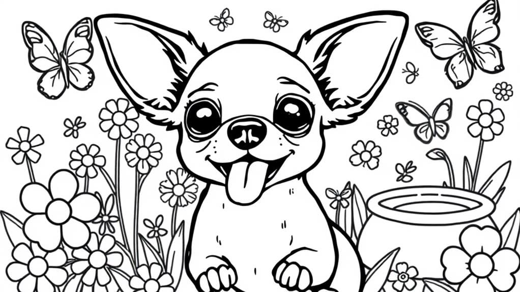 vibrant chihuahua illustration page