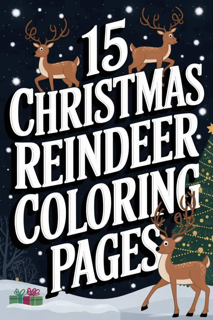 15 Christmas Reindeer Coloring Pages