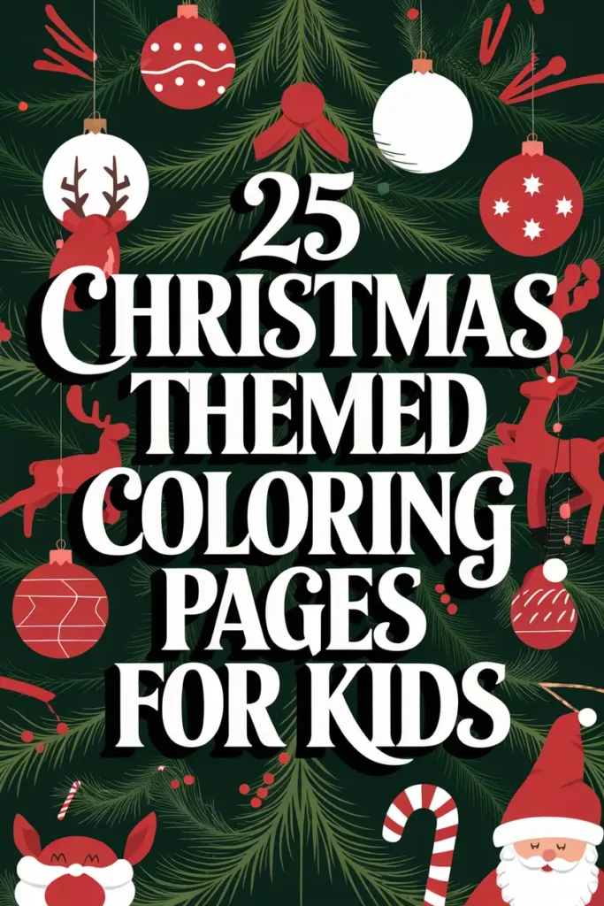 25 Christmas Themed Coloring Pages For Kids