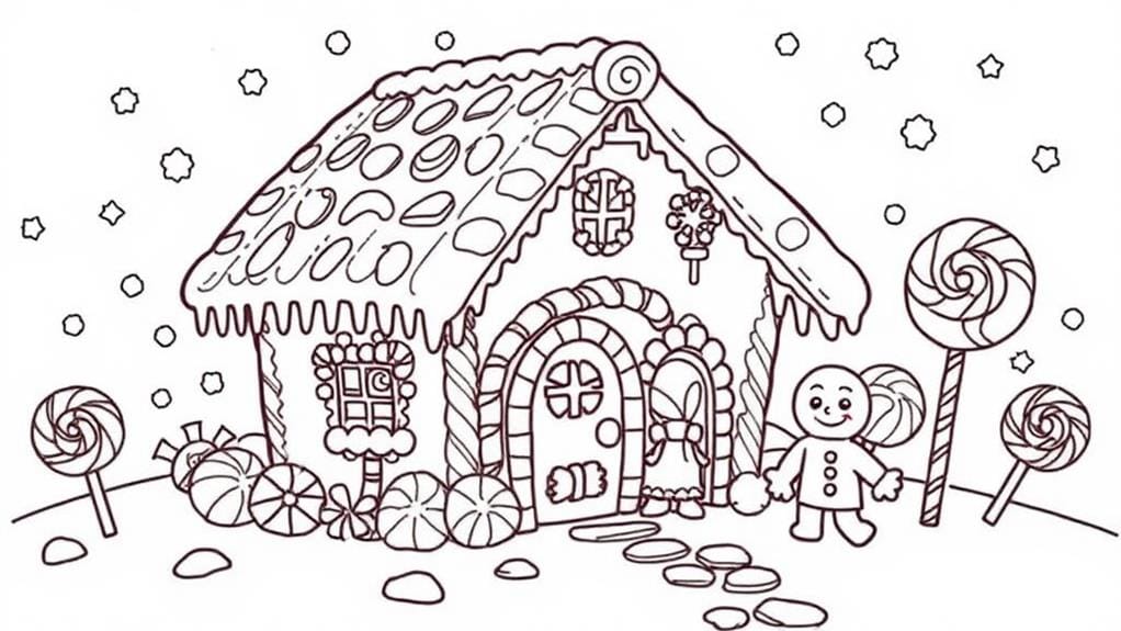 gingerbread house coloring activity