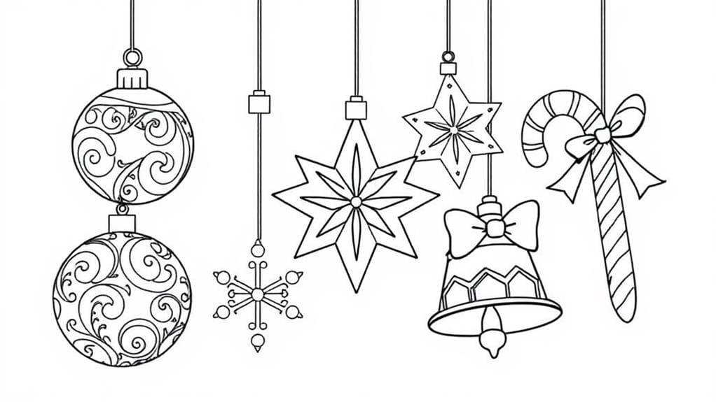 festive ornament coloring activity