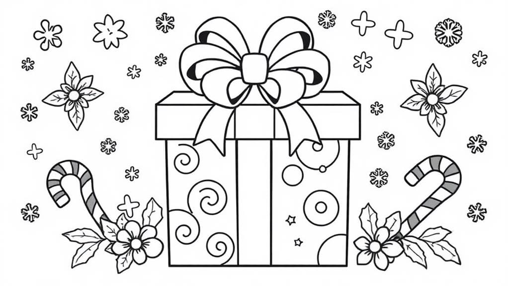 coloring page christmas present