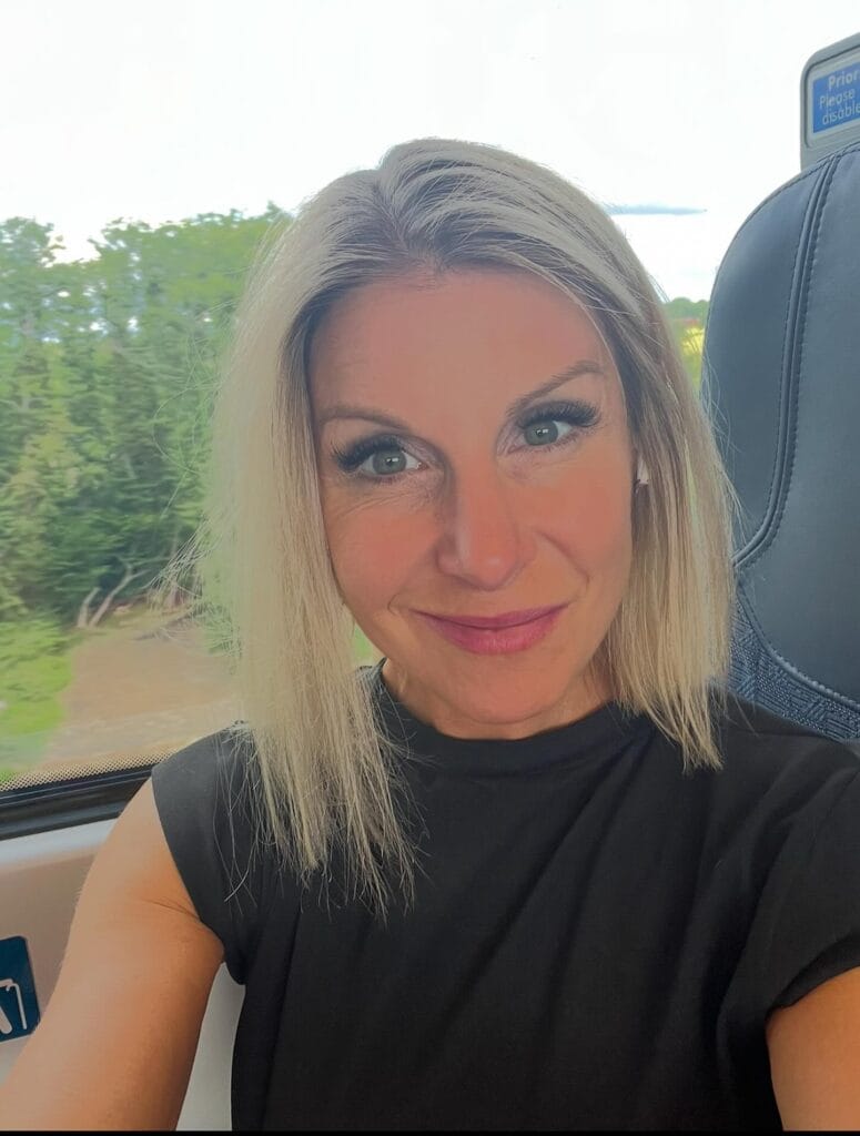 Straight blonde layered bob with a smooth finish and soft tapered ends.