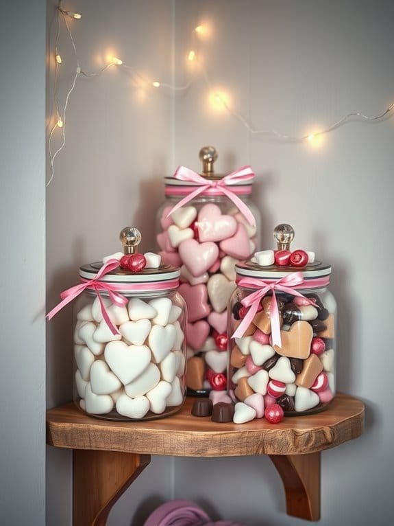 candy filled glass containers