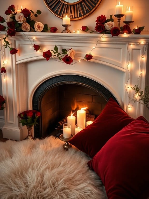 cozy romantic fireplace ambiance