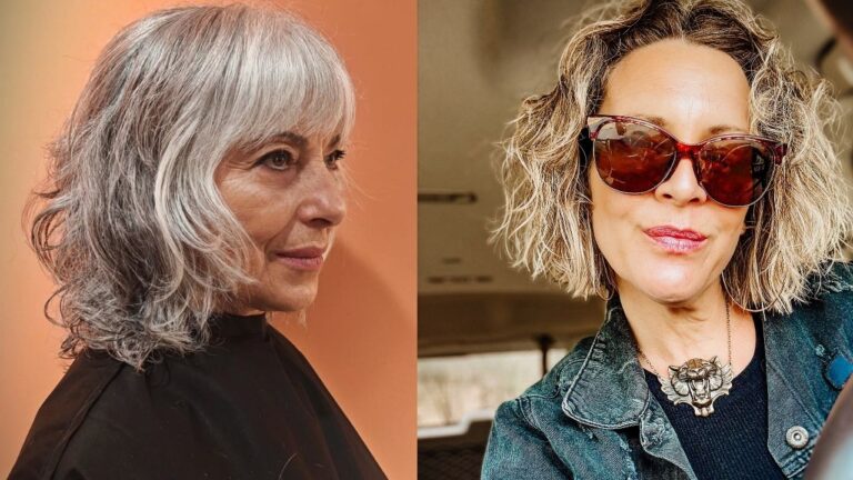 18+ Trendy Shaggy Bob Hairstyles for Women Over 60 to Refresh Your Look Two women with trendy shaggy bob hairstyles featuring textured layers, soft waves, and silver-blonde tones with modern shaggy movement.