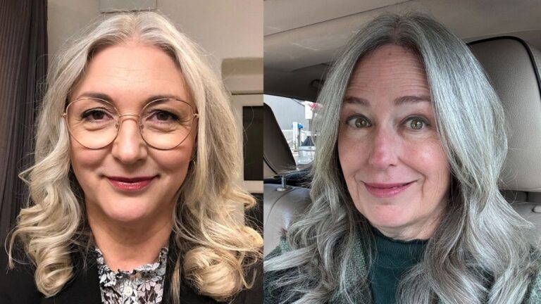 25+ Beautiful Long Hairstyles for Women Over 60 to Highlight Natural Beauty Long, wavy silver-blonde hair styled with loose curls and soft volume, worn down past the shoulders.