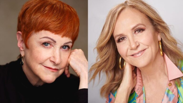 18+ Youthful Hair Colors for Women Over 60 That Brighten Your Complexion A side-by-side comparison of two women displaying vibrant hair colors: on the left, a bold copper-red pixie cut with full bangs, and on the right, a soft honey-blonde mid-length style with loose, beachy waves.