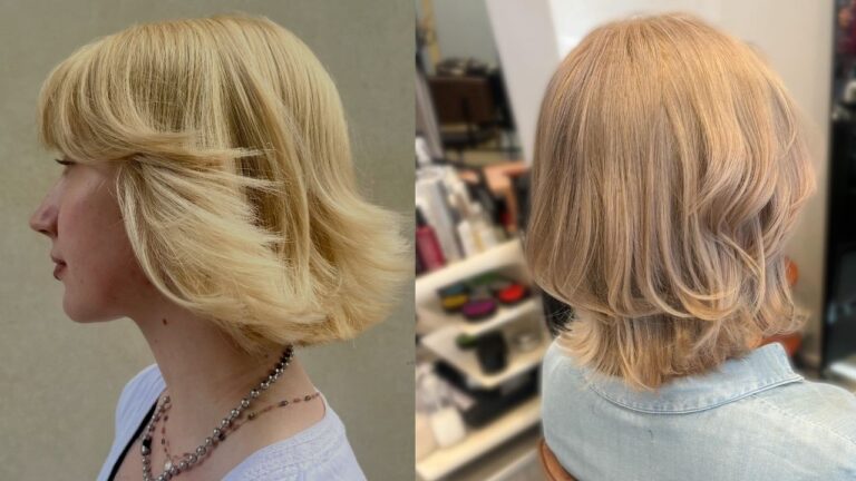 23 Trendy Layered Bob Hairstyles in Blonde Shades for Light Glow Two layered blonde bob hairstyles with feathered ends, soft volume, and airy flipped layers that create a light and bouncy finish.